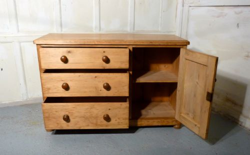 fig 2. Victorian Pine Dresser Sideboard or Chest of Drawers