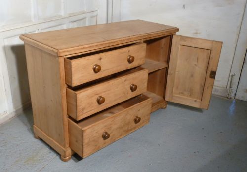 fig 3. Victorian Pine Dresser Sideboard or Chest of Drawers