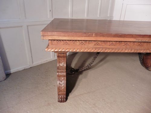 fig 1. A Very Large 19th Century Carved and Parquetry Oak Draw Leaf table81