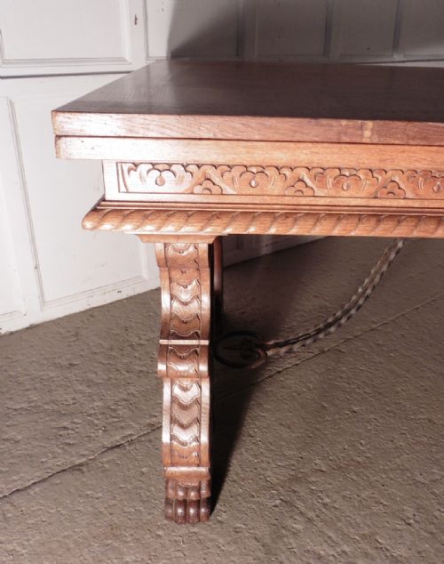 fig 2. A Very Large 19th Century Carved and Parquetry Oak Draw Leaf table81