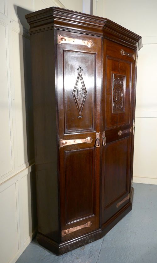 fig 6. Rare Progressive Furniture Arts & Crafts Oak Wardrobe, by Gillow for Liberty,  