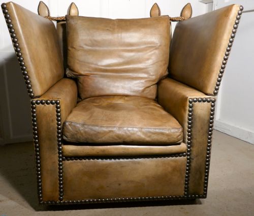 fig 4. Large Leather Knole Arm Chair,