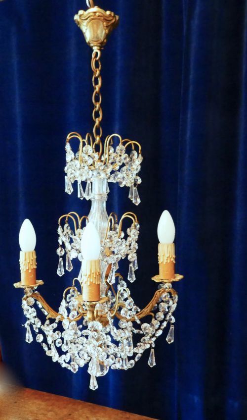 A Stunning 4 Branch Chandelier by Lucien Gau Paris
