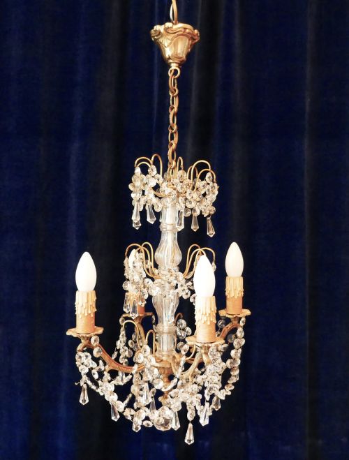 fig 2. A Stunning 4 Branch Chandelier by Lucien Gau Paris