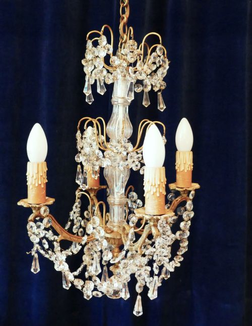 fig 3. A Stunning 4 Branch Chandelier by Lucien Gau Paris