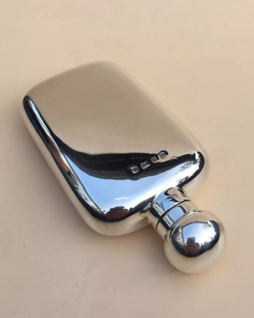 Fine Quality Vintage Silver Hip Flask by Arthur & John Zimmerman 1900