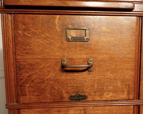 fig 1. Large Edwardian 11 Drawer Oak Filing Cabinet, by Shannon