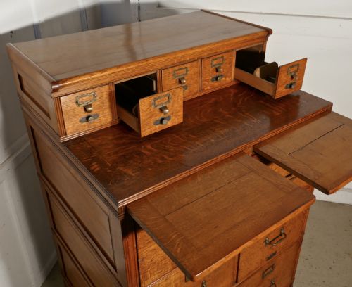 fig 6. Large Edwardian 11 Drawer Oak Filing Cabinet, by Shannon