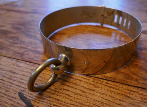 fig 1. Important 19th Century French Nickel Silver Hunting Dog Collar, Engraved Provenance
