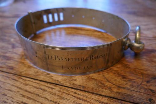 fig 3. Important 19th Century French Nickel Silver Hunting Dog Collar, Engraved Provenance