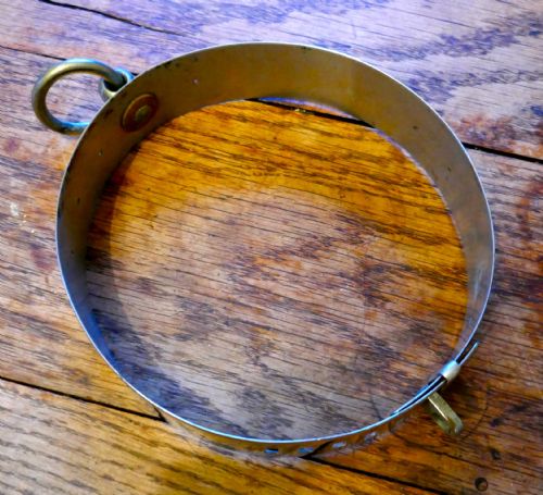fig 4. Important 19th Century French Nickel Silver Hunting Dog Collar, Engraved Provenance