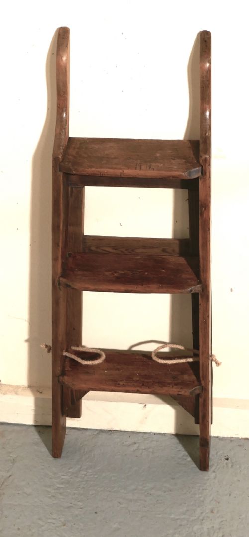 fig 1. Victorian Pine Step Ladder or Kitchen Steps