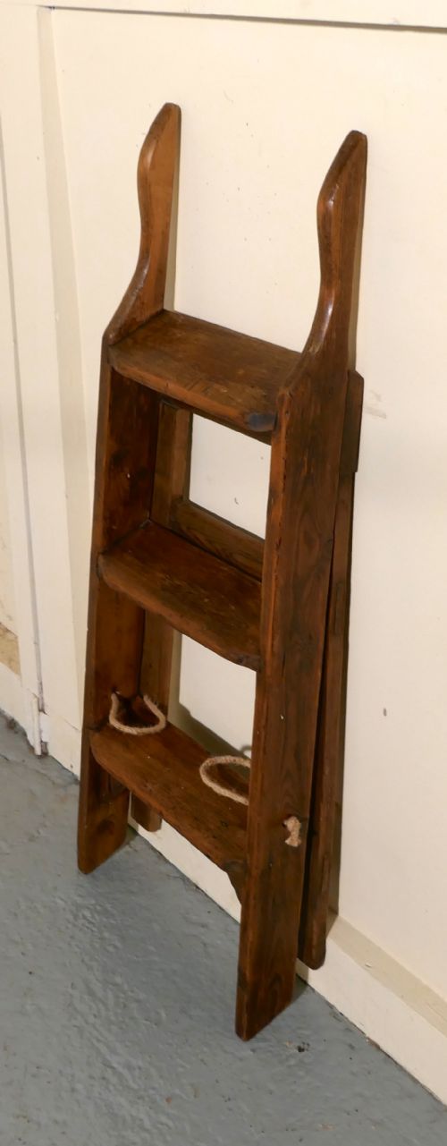 fig 2. Victorian Pine Step Ladder or Kitchen Steps