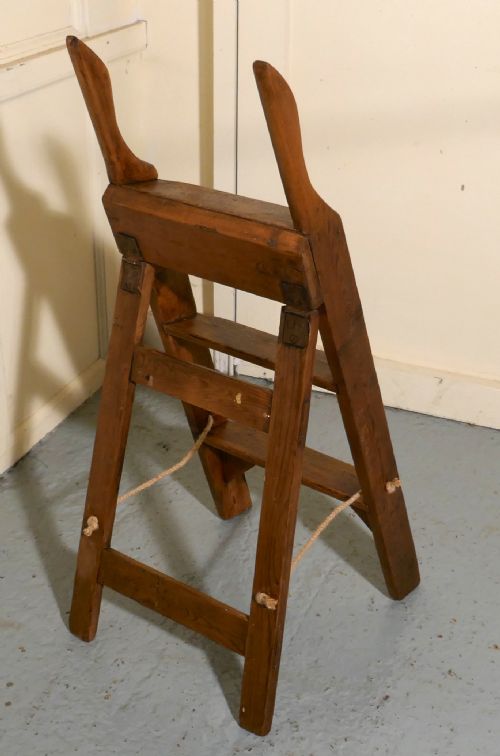 fig 3. Victorian Pine Step Ladder or Kitchen Steps