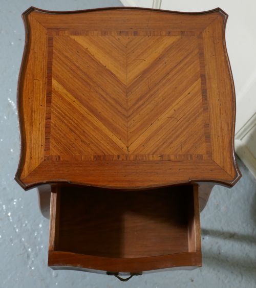fig 1. Single French Cherry, Walnut, & Satinwood Marquetry Bedside Cupboard