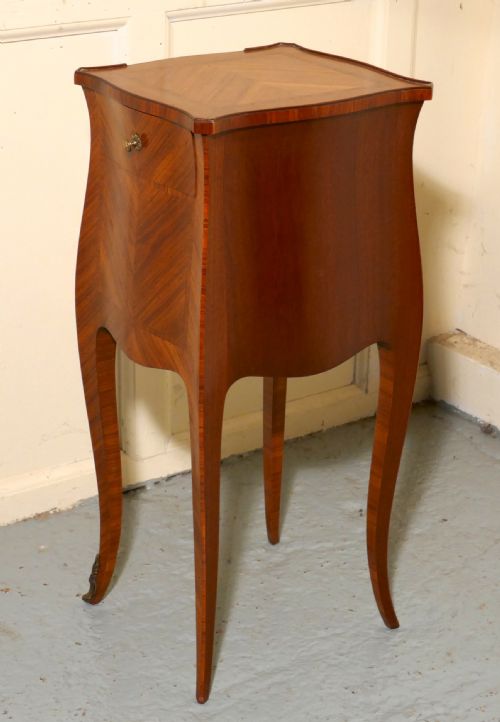 fig 3. Single French Cherry, Walnut, & Satinwood Marquetry Bedside Cupboard