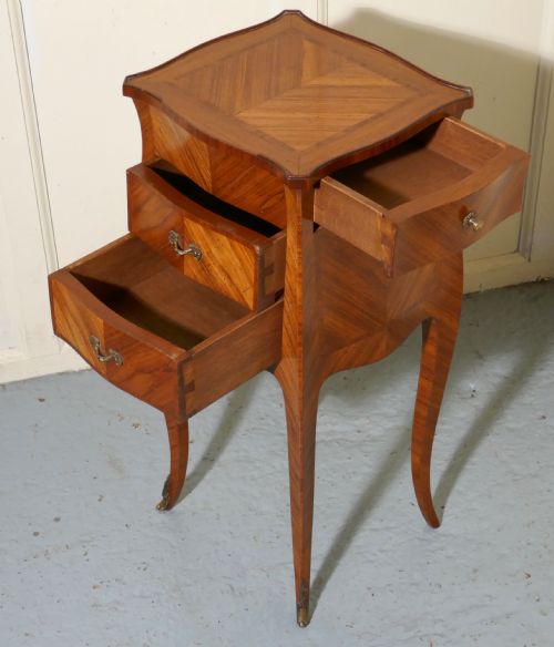 fig 5. Single French Cherry, Walnut, & Satinwood Marquetry Bedside Cupboard