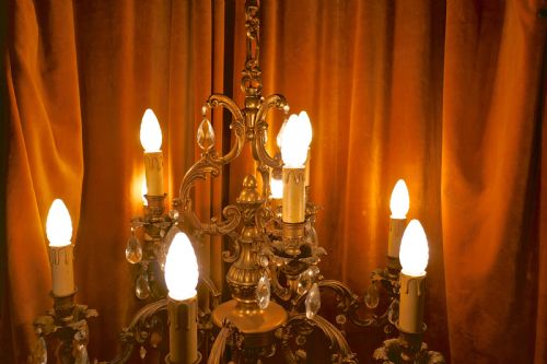 fig 4. A Charming Large French Crystal and Brass 9 Branch Chandelier