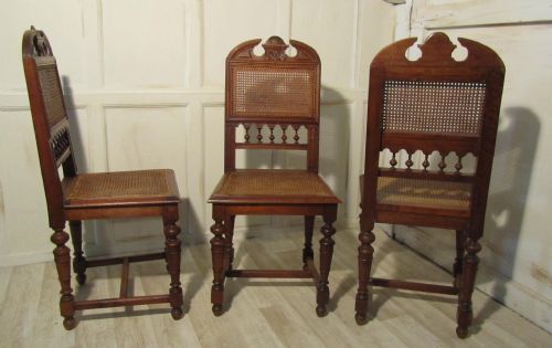 fig 3. Set of 6 French Provincial Carved Walnut Dining Chairs