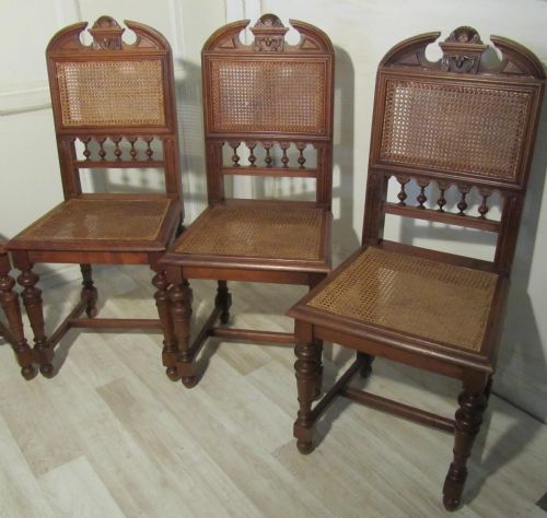 fig 4. Set of 6 French Provincial Carved Walnut Dining Chairs