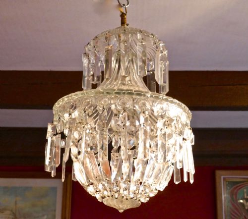 fig 2. A Petite Waterfall and Basket Baccarat Pendant Chandelier