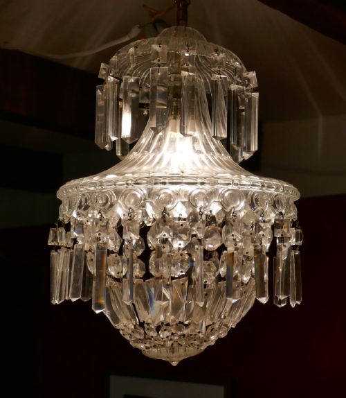fig 3. A Petite Waterfall and Basket Baccarat Pendant Chandelier