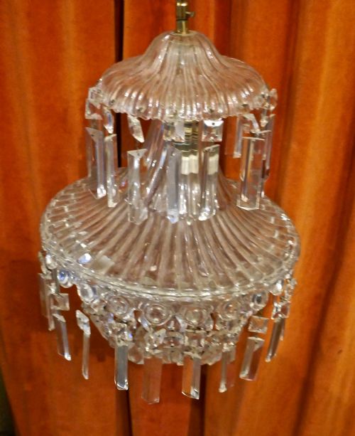 fig 4. A Petite Waterfall and Basket Baccarat Pendant Chandelier