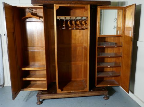 Metamorphic Gentlemans Triple Oak Wardrobe Compactum by Kean and Scott