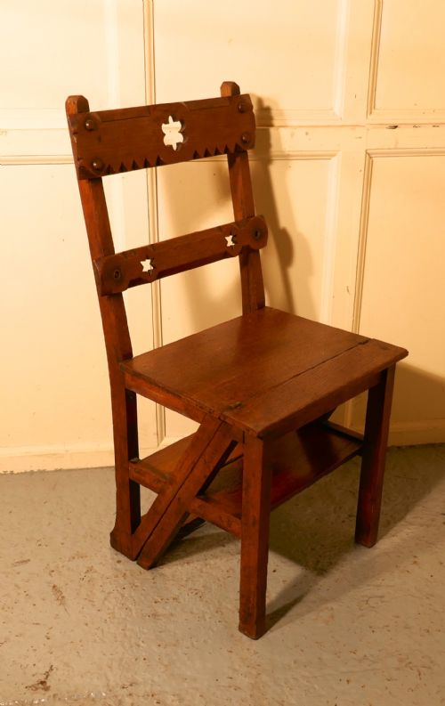 Arts and Crafts Metamorphic Chair and Library Steps