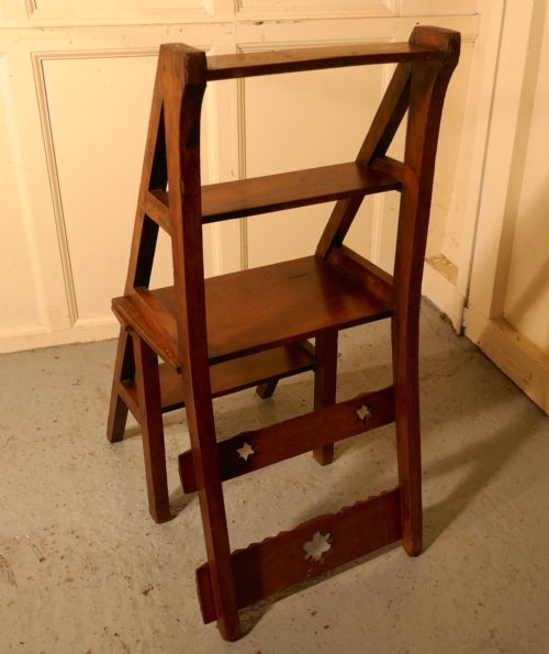 fig 1. Arts and Crafts Metamorphic Chair and Library Steps