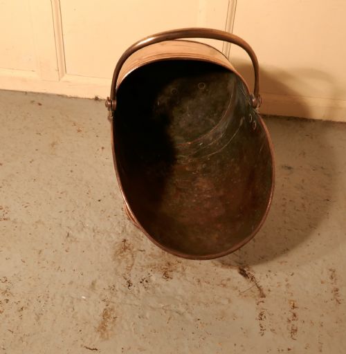 fig 1. Victorian Arts and Crafts Copper Helmet Coal Scuttle 