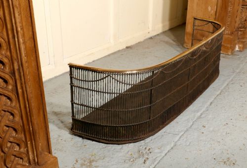 fig 1. Georgian Brass and Iron Club Fender or Nursery Fire Guard