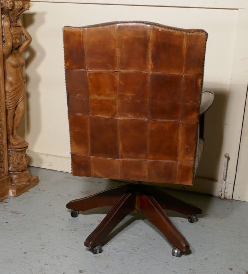 fig 3. Chesterfield Leather Library or Office Desk Chair