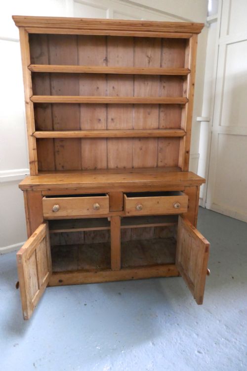 fig 1. A One Piece Victorian Rustic Farmhouse Kitchen Pine Dresser