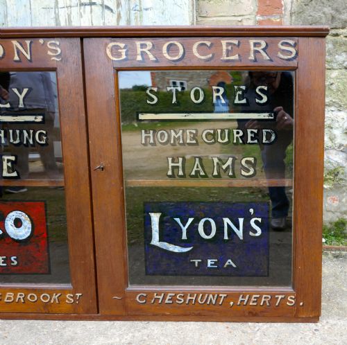 fig 4. Victorian Sign painted grocers cupboard, farm shop country store