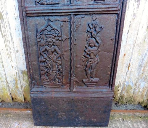 fig 3. Huge Medieval French Iron Ecclesiastical Inglenook Fire Back