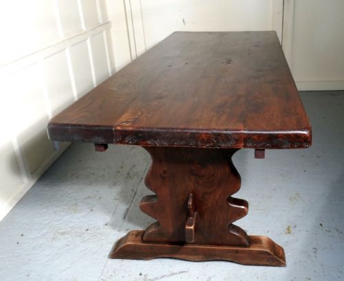 fig 1. A Large French Elm Refectory Extending Table