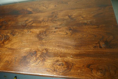 fig 4. A Large French Elm Refectory Extending Table