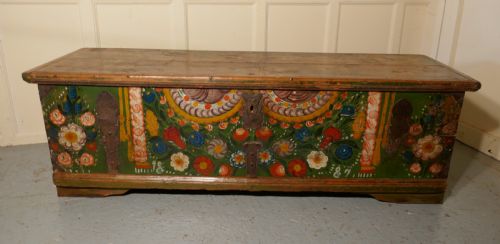 fig 1. European Folk Art Painted Pine Chest