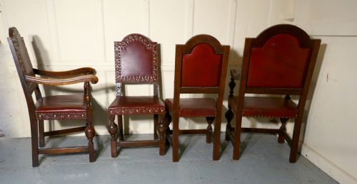fig 2. Set of 8 Gothic Oak Dining Chairs by Gillow