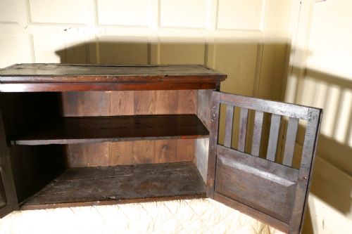 fig 3. 17th Century Antique Oak Food Cupboard, Bread Hutch