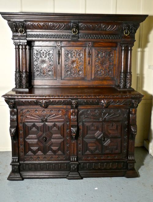 18th Century Carved Oak Buffet Sideboard Dresser