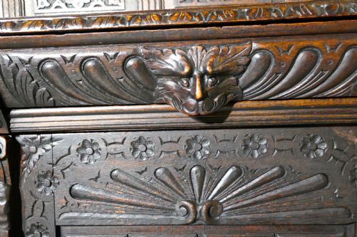 fig 3. 18th Century Carved Oak Buffet Sideboard Dresser