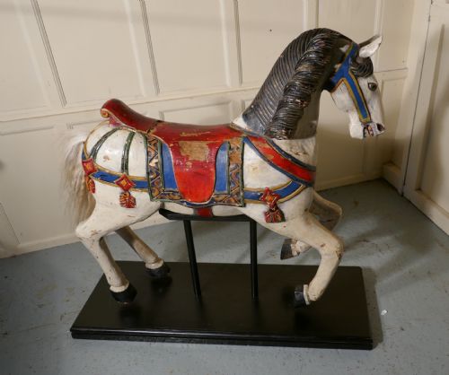 fig 1. 19th Century Wooden Carousel Galloper or Fair Ground Horse