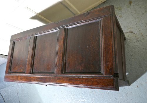fig 2. 17th Century Carved Oak Coffer, with Key