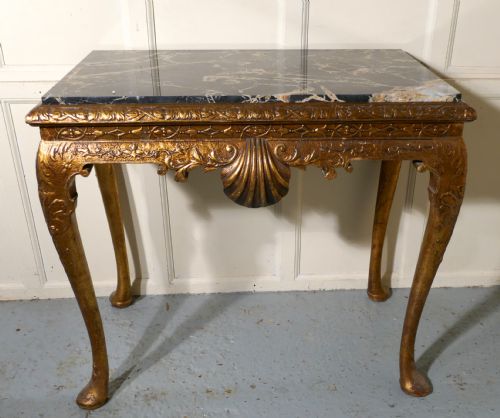 fig 1. Old French Marble Top Gilt Console or Hall Table