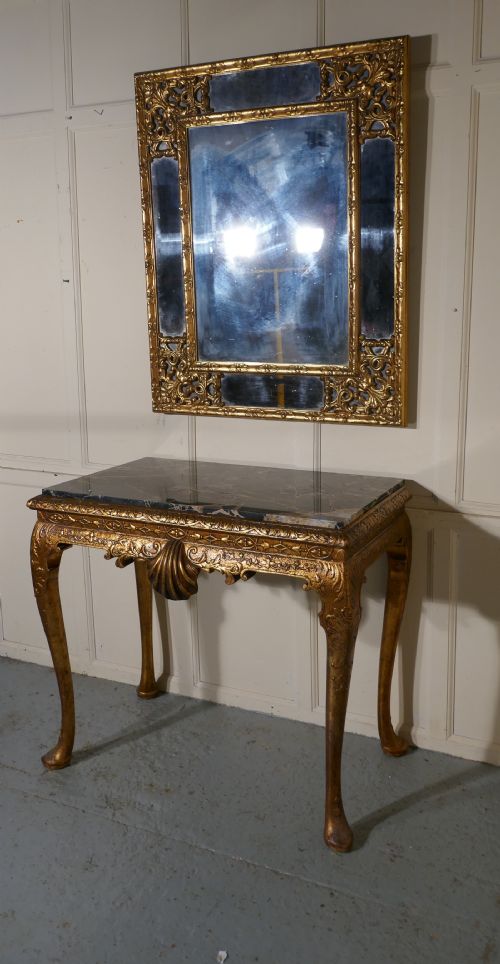 fig 2. Old French Marble Top Gilt Console or Hall Table