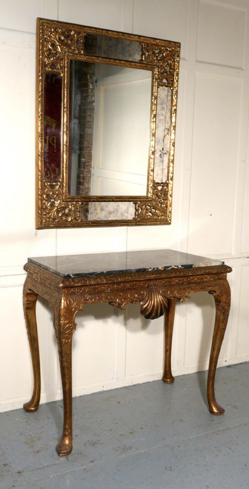 fig 4. Old French Marble Top Gilt Console or Hall Table