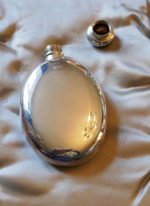fig 2. Oval Silver Hip Flask 1904