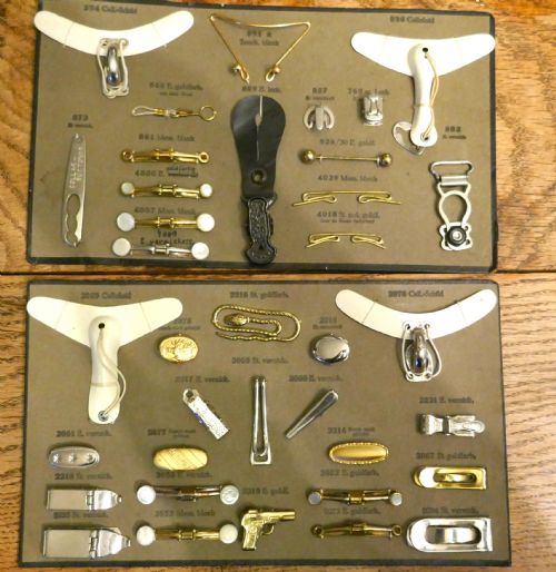 Sample Cards of Salesman’s Shirt Accessories for Gentlemans Outfitter
